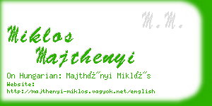 miklos majthenyi business card